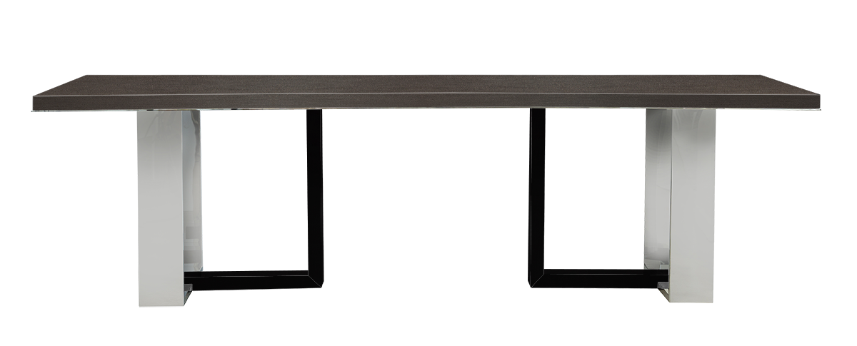 Aster Dining Table-Polished Stainless Steel Base