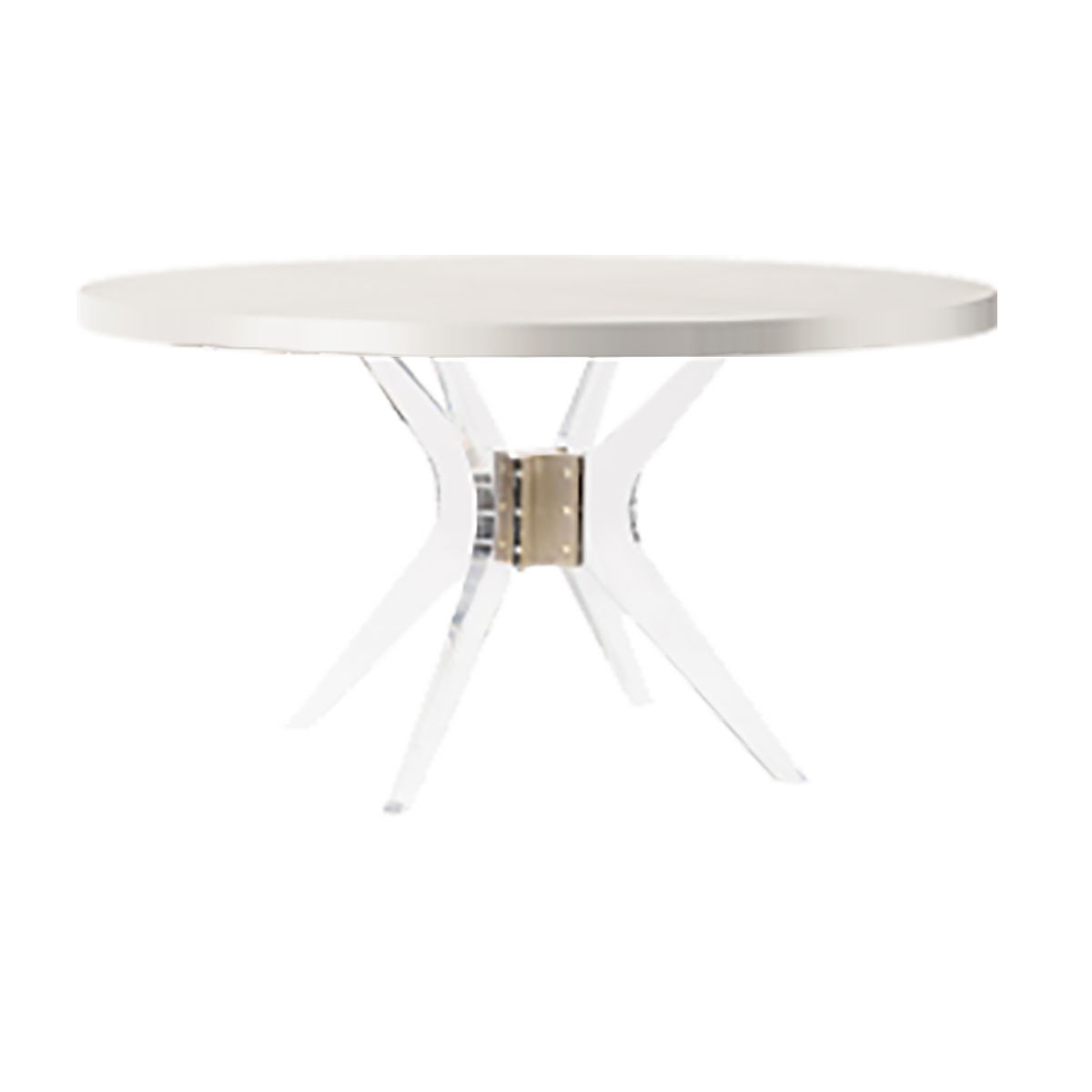 Ariel Round Dining Table - Satin Brass Accent