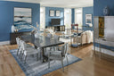 Aster Extension Dining Table-Polished Stainless Steel Base