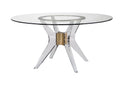 Ariel Round Dining Table - Satin Brass Accent