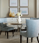 Ariel Round Dining Table - Satin Brass Accent