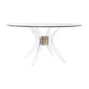 Ariel Round Dining Table - Satin Brass Accent